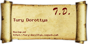 Tury Dorottya névjegykártya